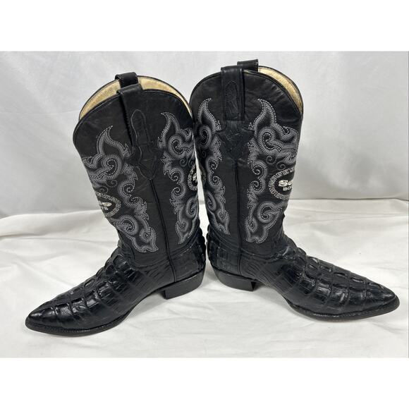 Soto Handmade Alligator Hornback Made in Mexico Tail Boots Size 8.5 Mex 27.5 - Picture 3 of 6